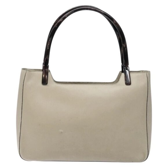 PRADA Tote Bag Leather Gray Auth - Picture 2 of 16